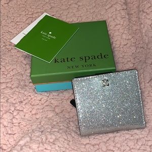 silvery glitter kate spade wallet